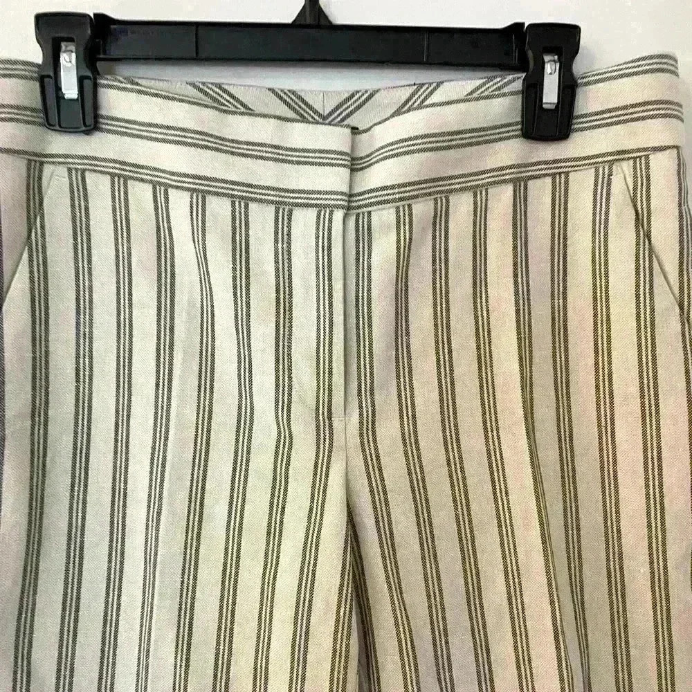 LOFT Blue and Off White Trouser Pants, Size 4 - Picture 2 of 6